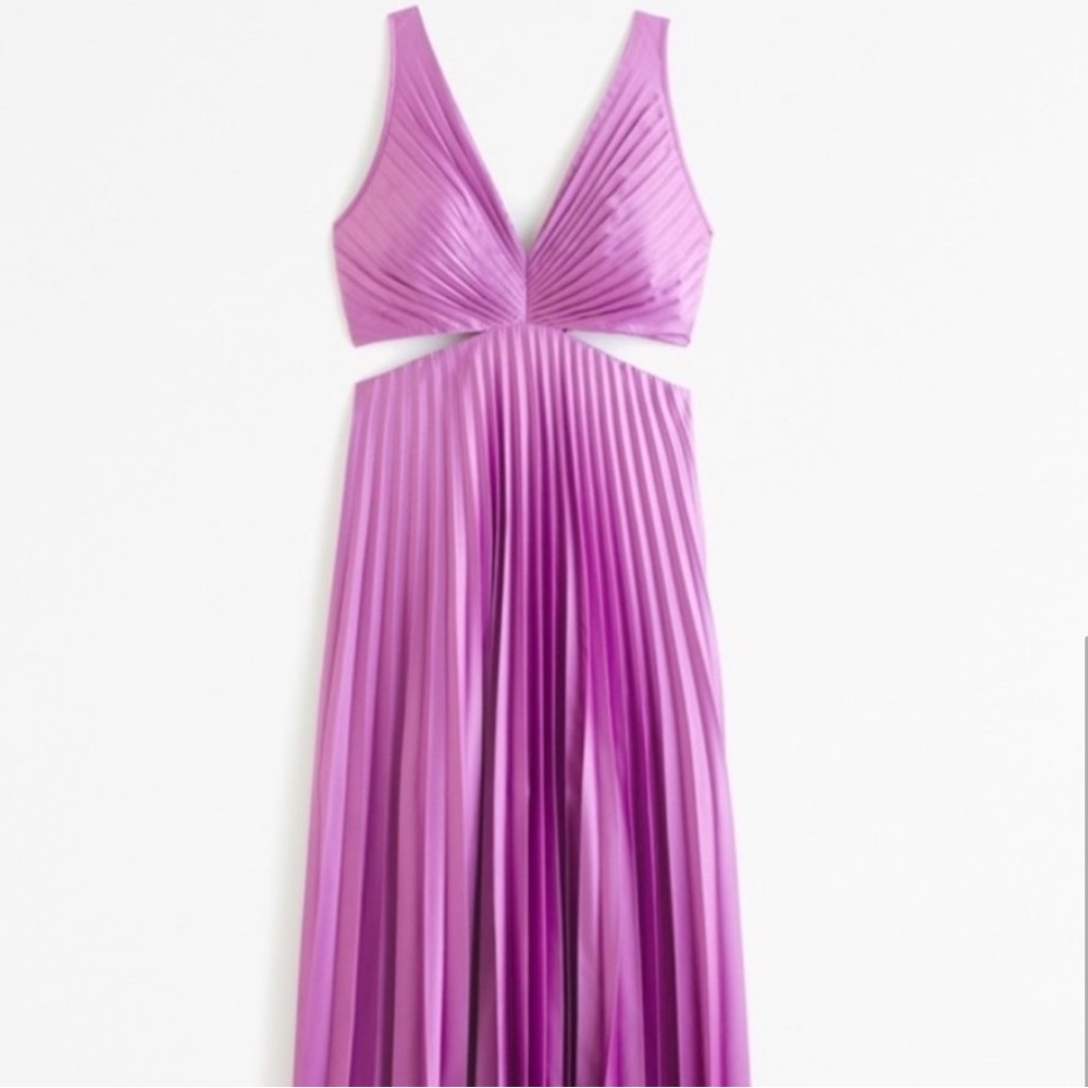 Sold Out Abercrombie Giselle Pleated Dress in Fuchsia/Magenta Size XSP (Petite) - Picture 5 of 9